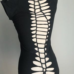 Hand painted cut out BCBG t-shirt